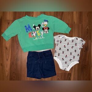 Disney Green Mickey Mouse Outfit Set